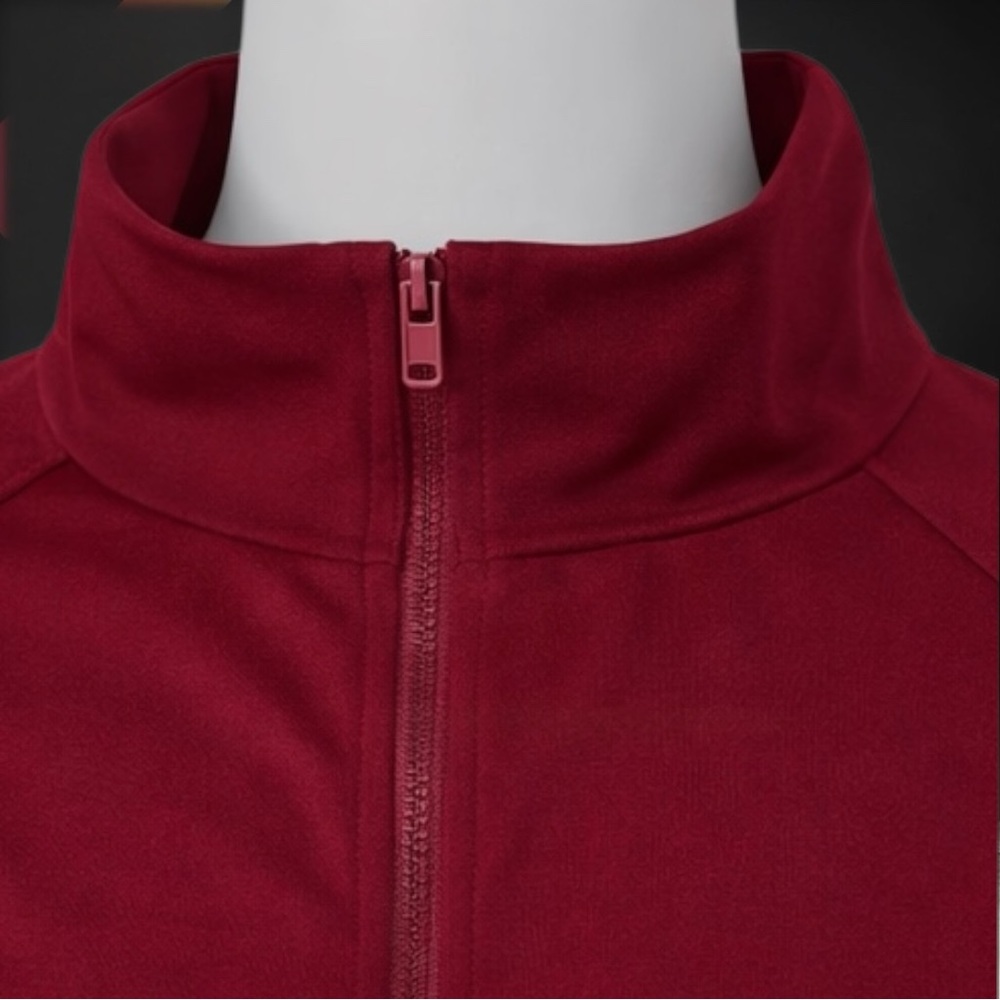 New Women's Zip-Front Track Jacket & Pants Set - Burgundy - Picture 6 of 13